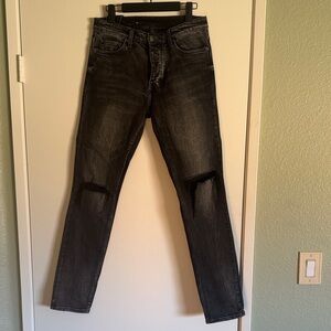 Ksubi Chitch Onyx Scratch Men's Charcoal Distressed Jeans